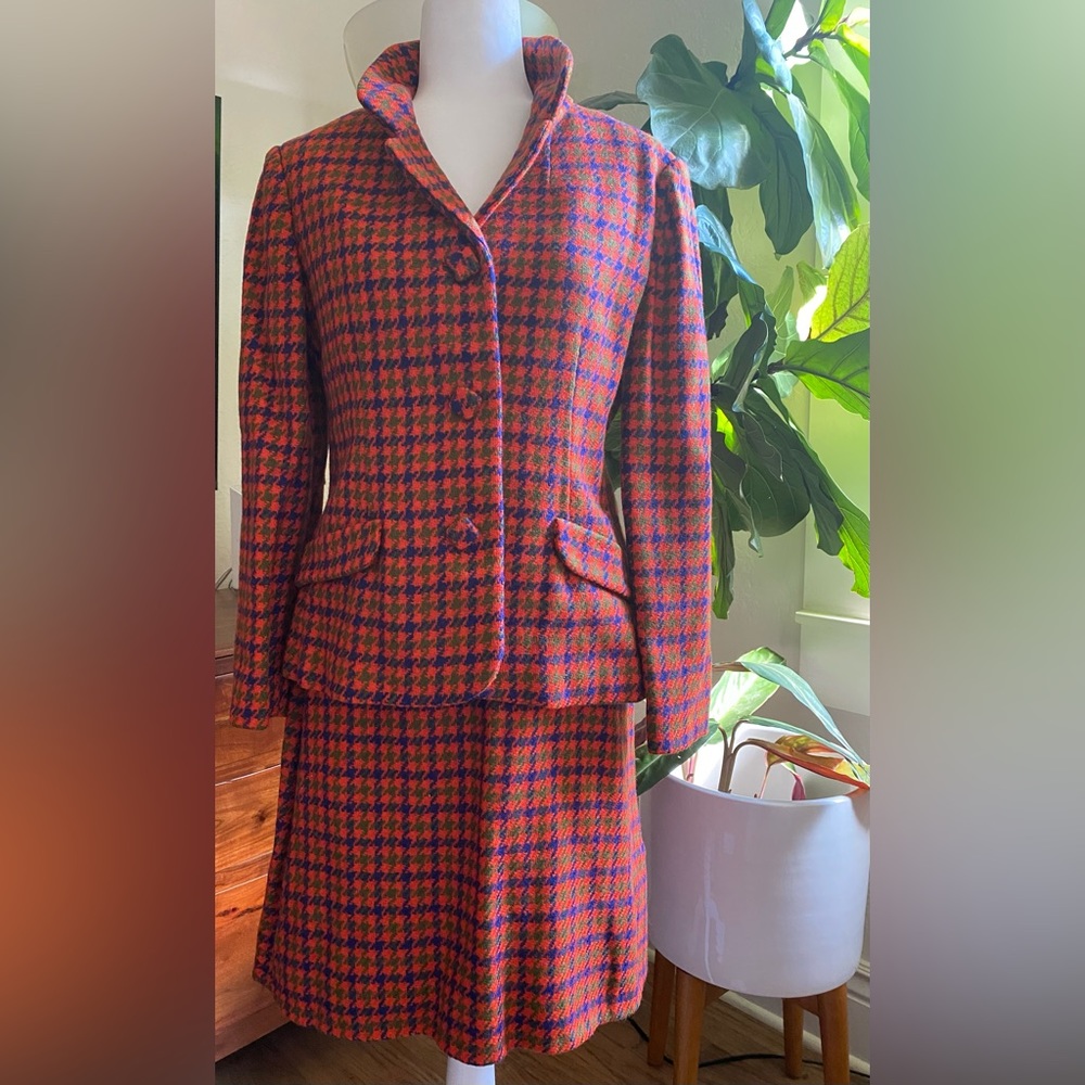Vintage Houndstooth Skirt & Coat